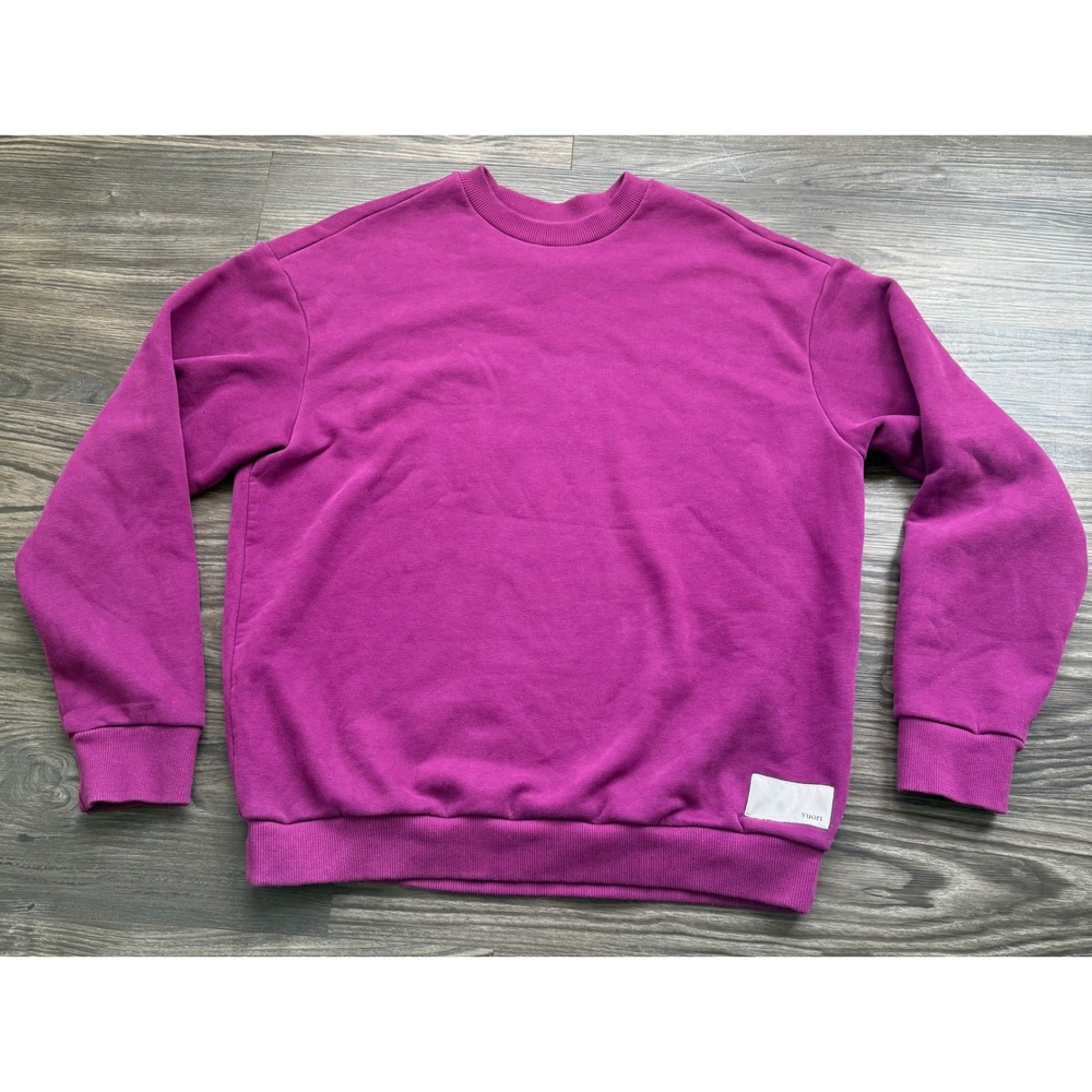 Vuori Womens Restore 2.0 crewneck Sweatshirt Magenta Pullover Small